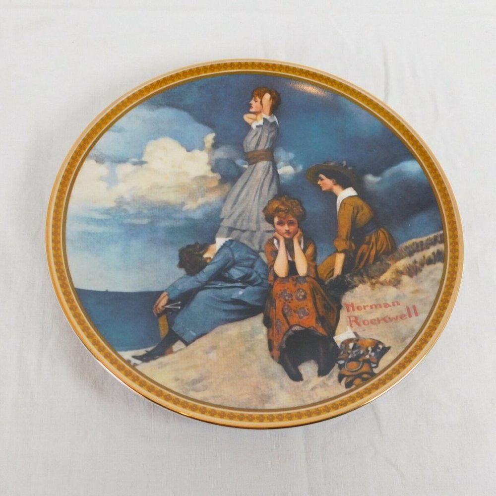 Norman Rockwell Collector Plate Knowles “Waiting on the Shore” COA 1981 Women